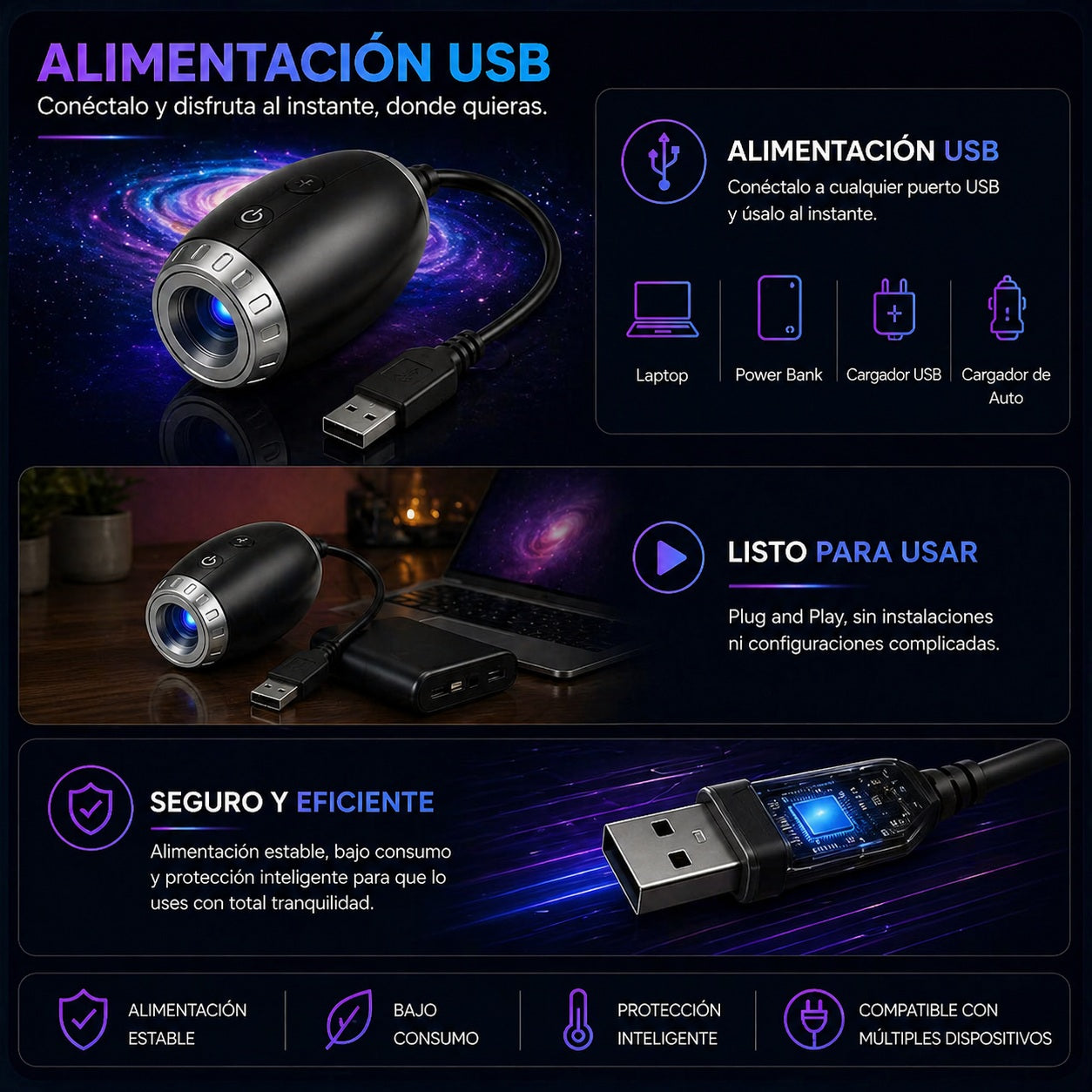 Mini Proyector de Estrellas para ambiente