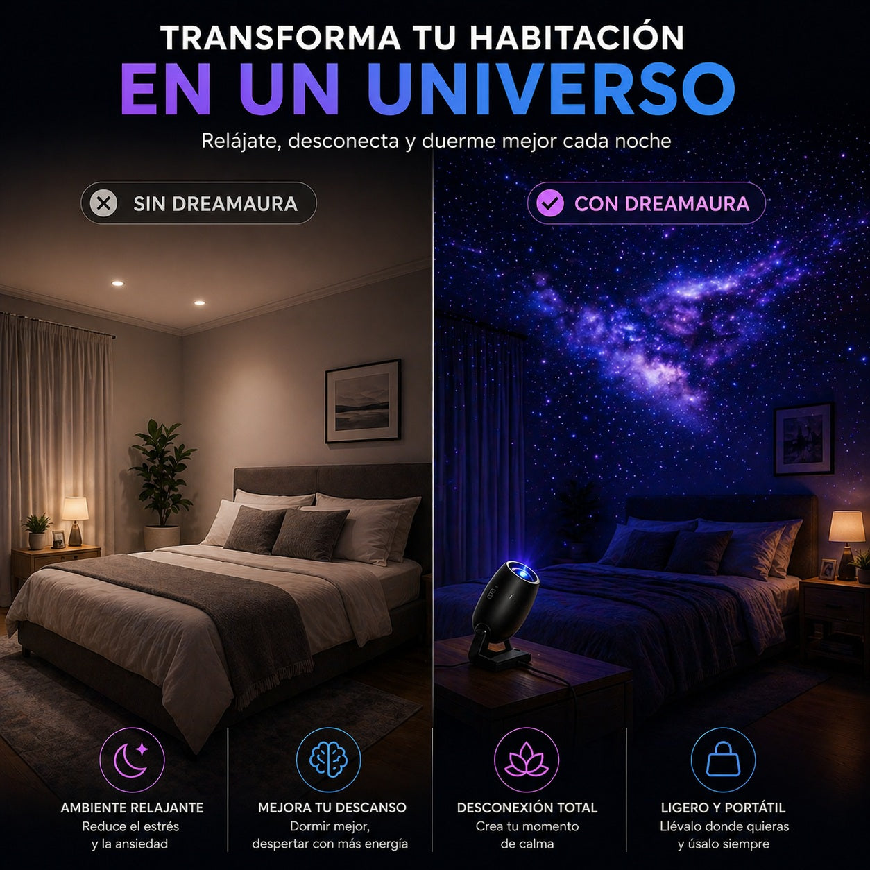 Mini Proyector de Estrellas para ambiente