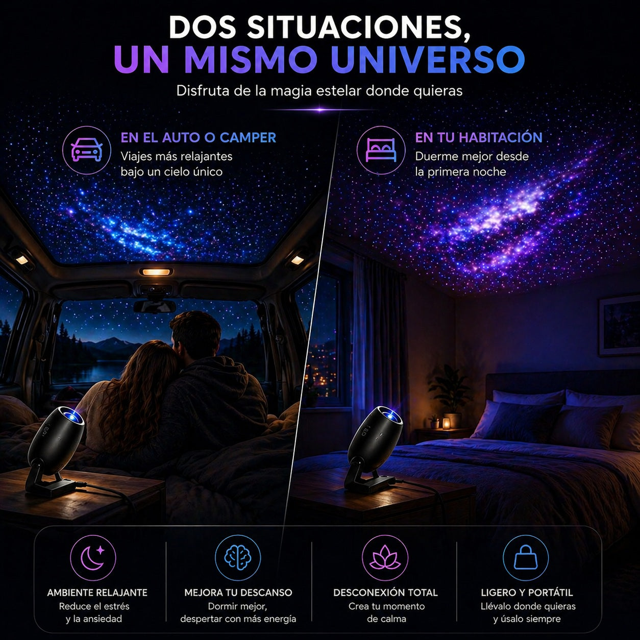 Mini Proyector de Estrellas para ambiente